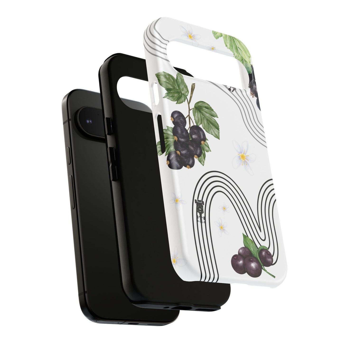 F1 Cadillac and Black Currants Phone Case, Trendy F1 Gift, Formula 1 Gift, Cute Fruit F1 Phone Case, Unique Phone Case