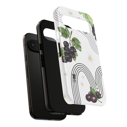 F1 Cadillac and Black Currants Phone Case, Trendy F1 Gift, Formula 1 Gift, Cute Fruit F1 Phone Case, Unique Phone Case