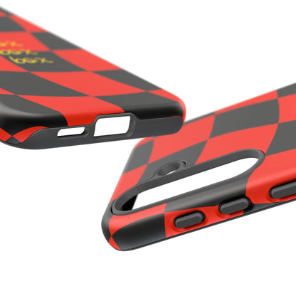 F1 Ferrari Black and Red Checkered Phone Case, Box Box Box F1 Phone Case