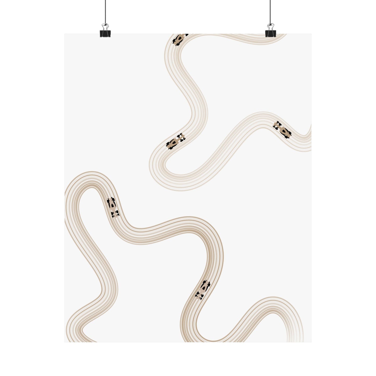 Neutral Beige F1 Matte Vertical Poster | Formula 1 Art Print (US SIZING)