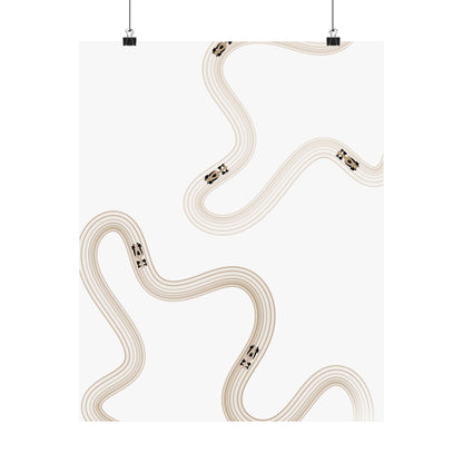 Neutral Beige F1 Matte Vertical Poster | Formula 1 Art Print (US SIZING)