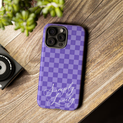Simply Lovely Purple Checkered F1 Phone Case Design, Trendy F1 Gift, Formula 1 Gift, Cute F1 Phone Case