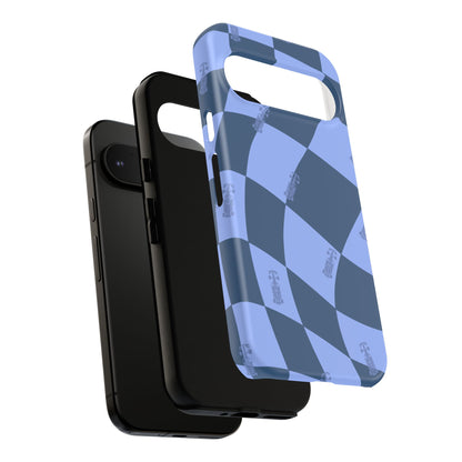F1 Phone Case Blue Checkerboard Design, Trendy F1 Gift, Formula 1 Gift, Cute F1 Phone Case, Unique Formula One Phone Case