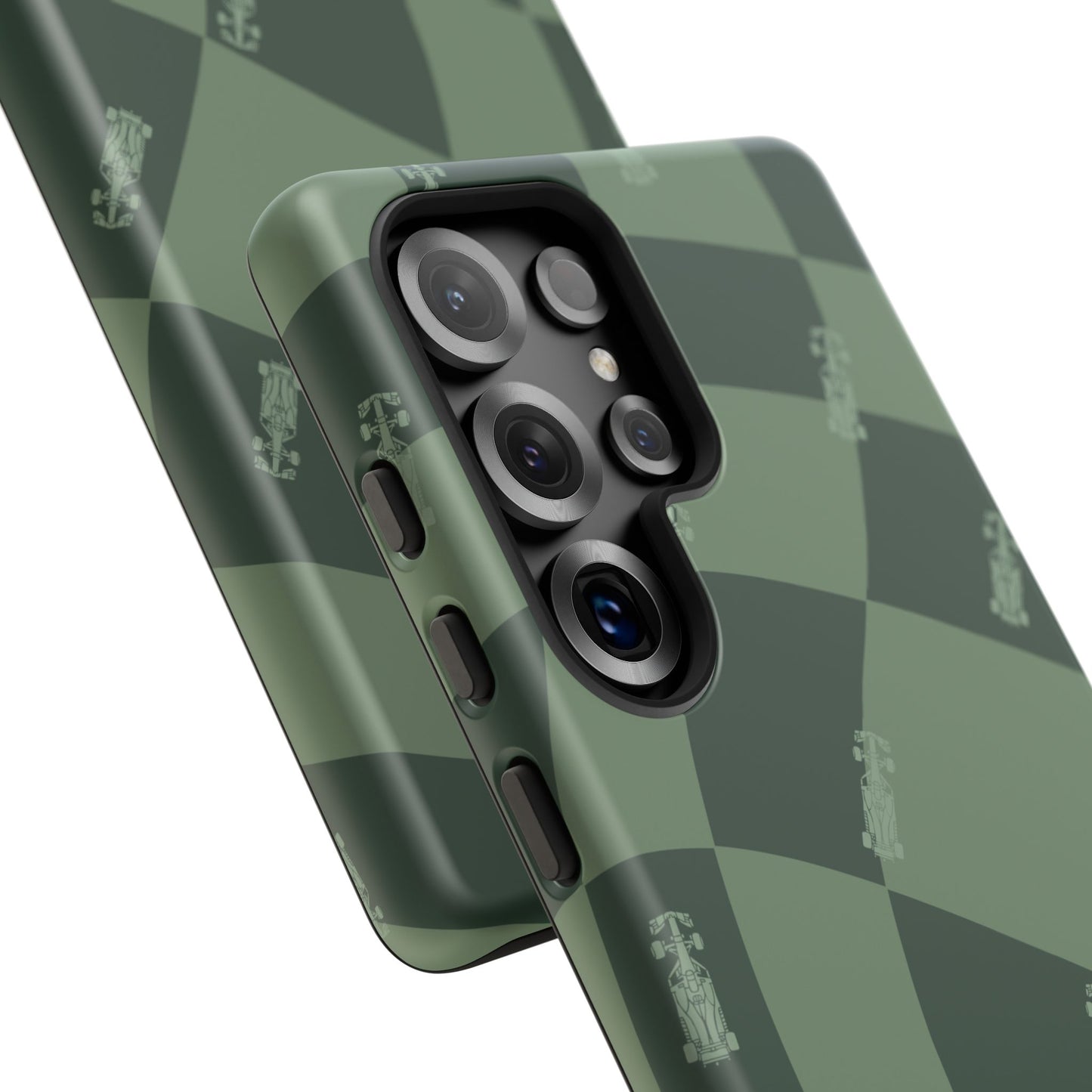 F1 Phone Case Green Checkerboard Design, Trendy F1 Gift, Formula 1 Gift, Cute F1 Phone Case, Unique Formula One Phone Case
