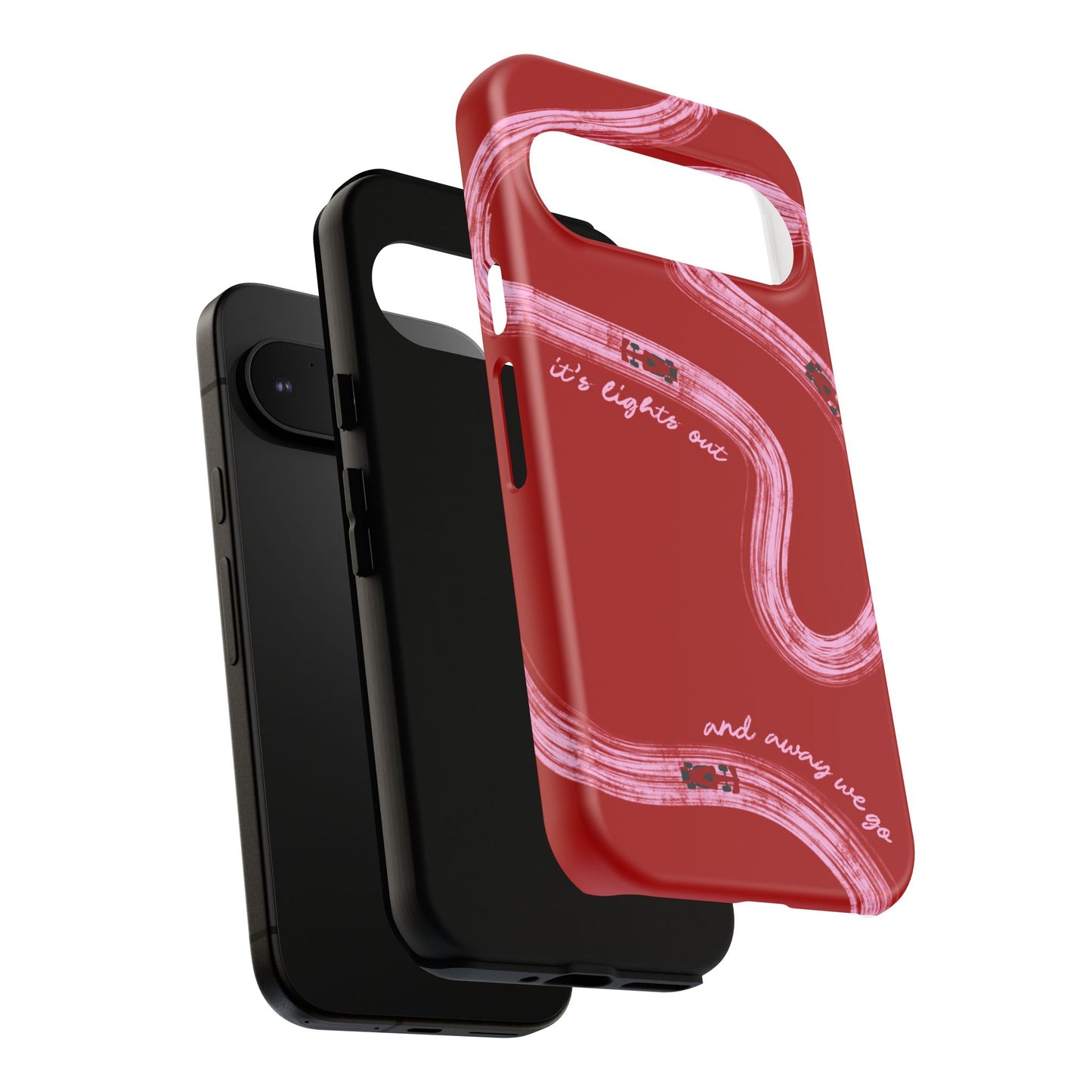Red and Pink Lights Out F1 Phone Case Design, Trendy F1 Gift, Formula 1 Gift, Cute F1 Phone Case, Unique Formula One Phone Case