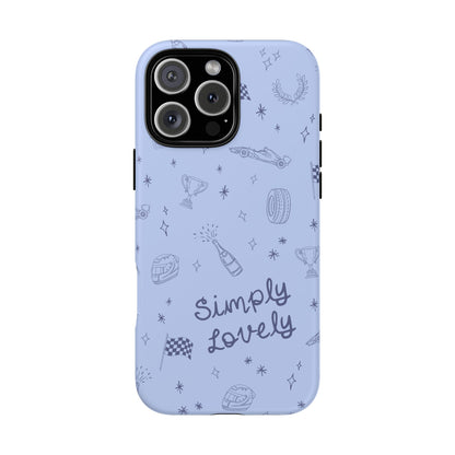 Blue Doodle "Simply Lovely" F1 Phone Case Design