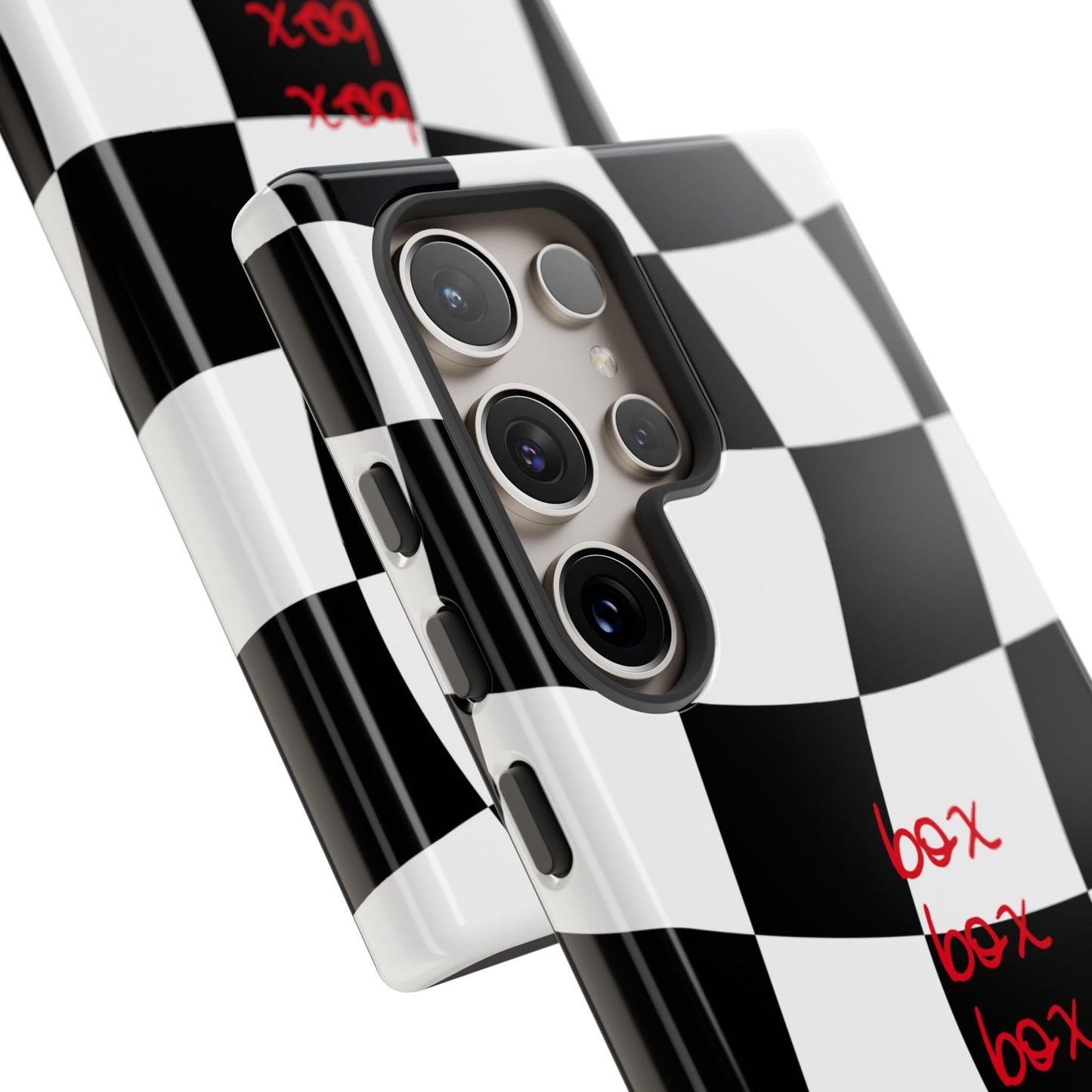 Black and Red Checkered F1 Phone Case, Box Box Box F1 Phone Case