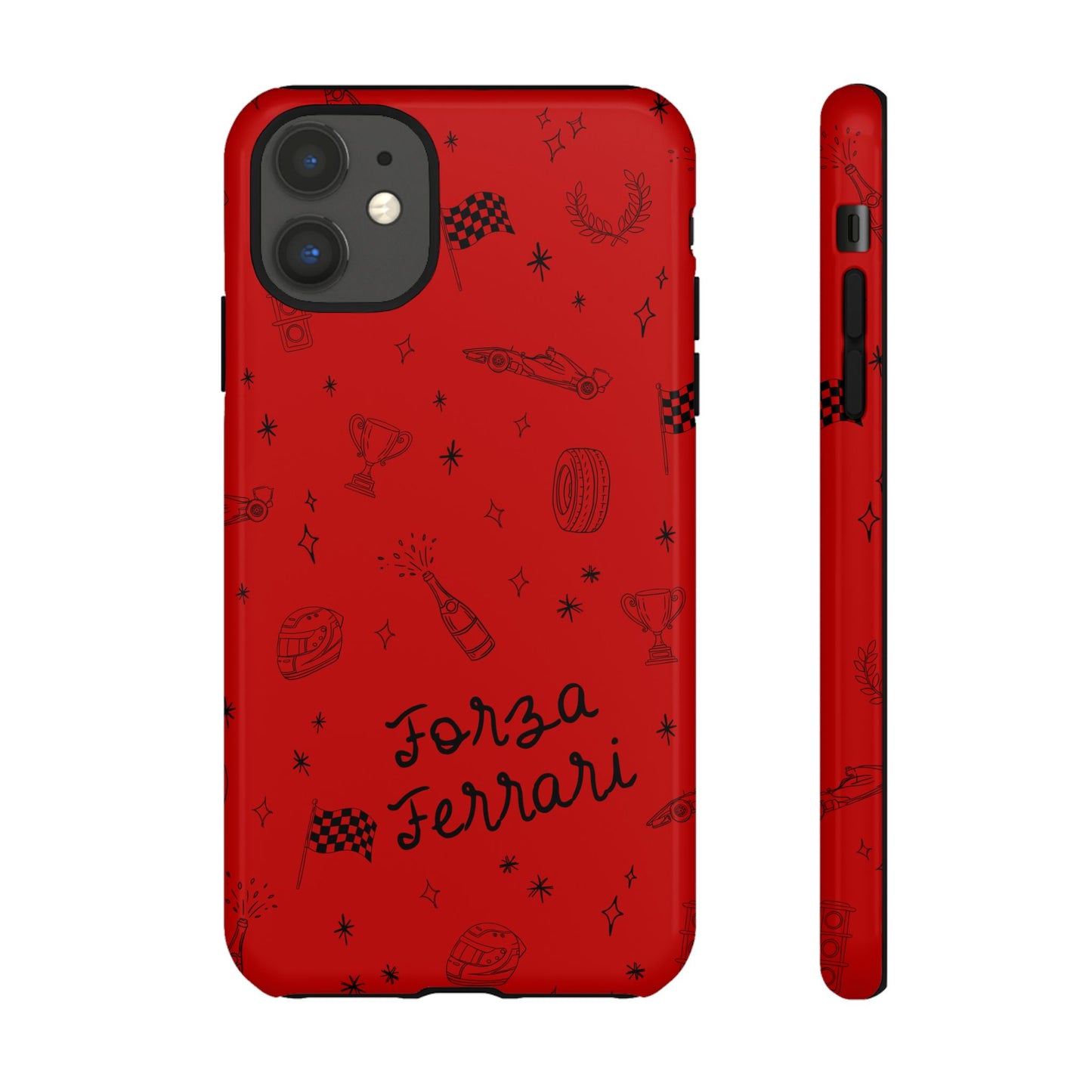 F1 Ferrari Racing Doodle "Forza Ferrari" F1 Phone Case Design