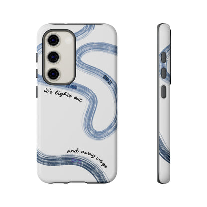F1 Phone Case Blue Painted "its lights out and away we go", Trendy F1 Gift, Formula 1 Gift, Cute F1 Phone Case, Gift for F1 Fans