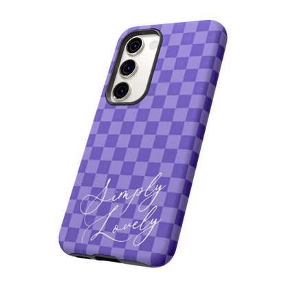 Simply Lovely Purple Checkered F1 Phone Case Design, Trendy F1 Gift, Formula 1 Gift, Cute F1 Phone Case