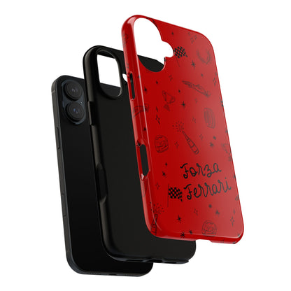 F1 Ferrari Racing Doodle "Forza Ferrari" F1 Phone Case Design