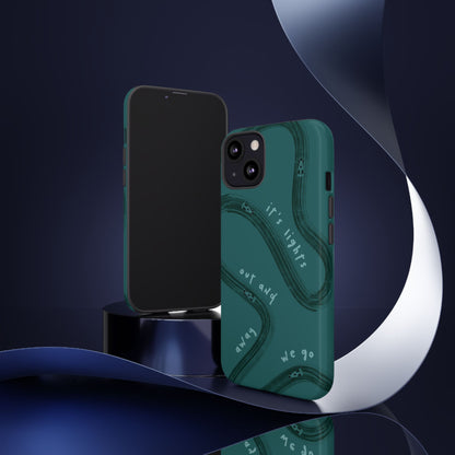 Teal Lights Out F1 Phone Case Design, Trendy F1 Gift, Formula 1 Gift, Cute F1 Phone Case, Unique Formula One Phone Case