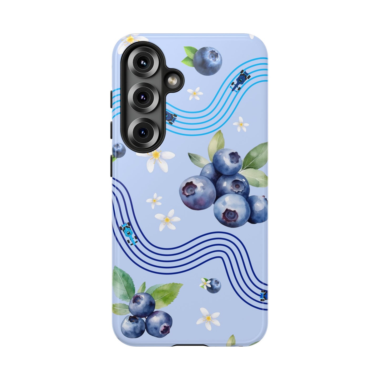 Blue F1 Williams and Blueberries Phone Case, Trendy F1 Gift, Formula 1 Gift, Cute Fruit F1 Phone Case, Unique Phone Case