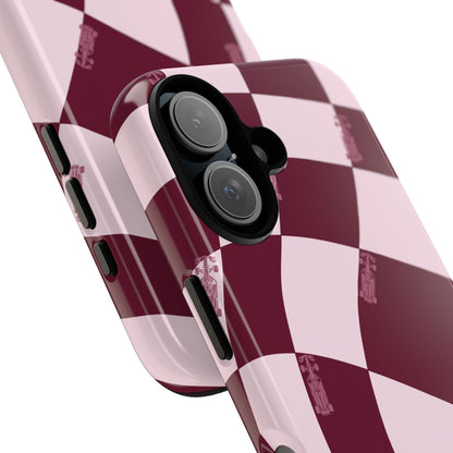 F1 Phone Case Pink Checkered Design, Trendy F1 Gift, Formula 1 Gift, Cute F1 Phone Case, Unique Formula One Phone Case