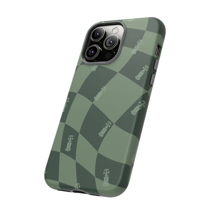 F1 Phone Case Green Checkerboard Design, Trendy F1 Gift, Formula 1 Gift, Cute F1 Phone Case, Unique Formula One Phone Case