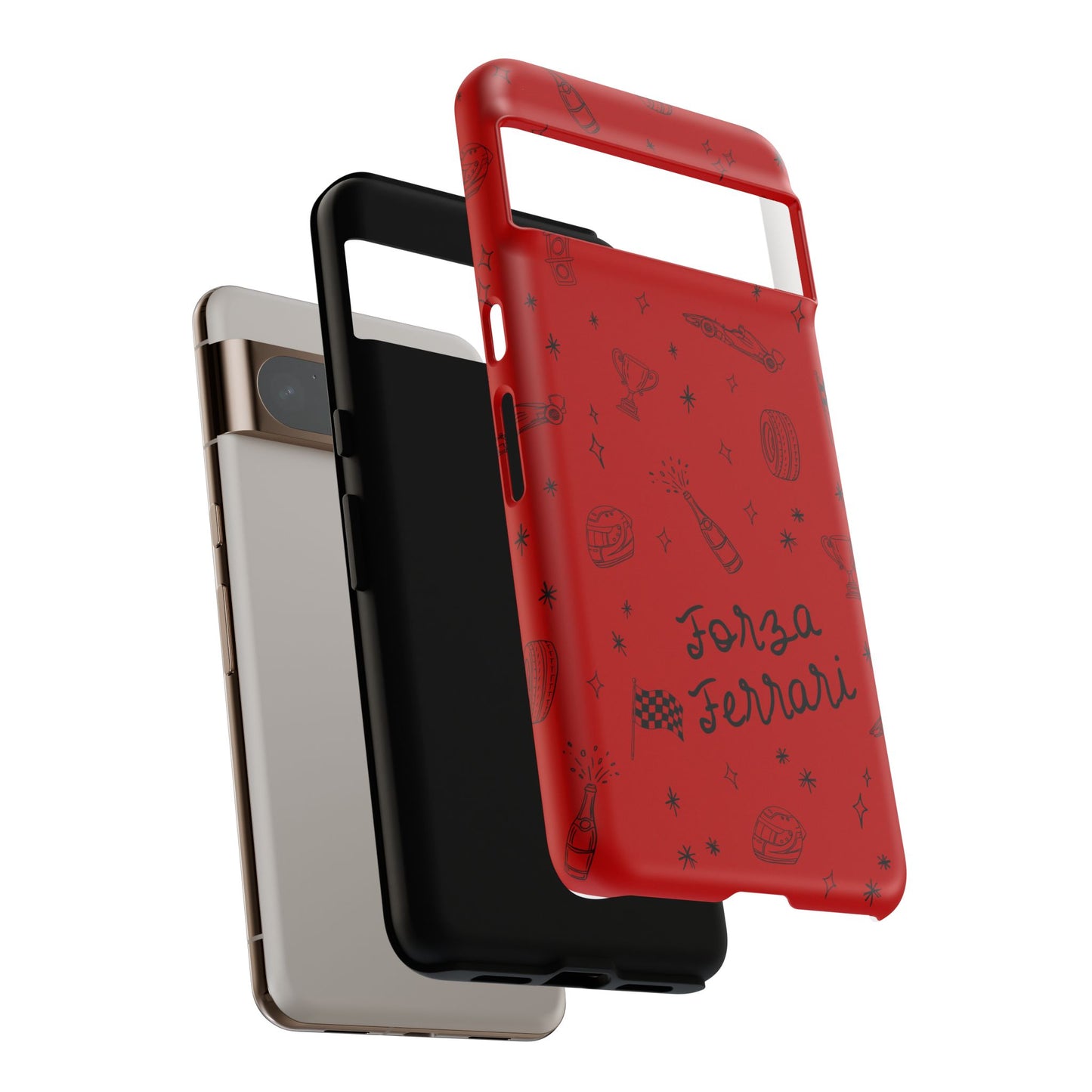 F1 Ferrari Racing Doodle "Forza Ferrari" F1 Phone Case Design