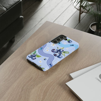 Blue F1 Williams and Blueberries Phone Case, Trendy F1 Gift, Formula 1 Gift, Cute Fruit F1 Phone Case, Unique Phone Case