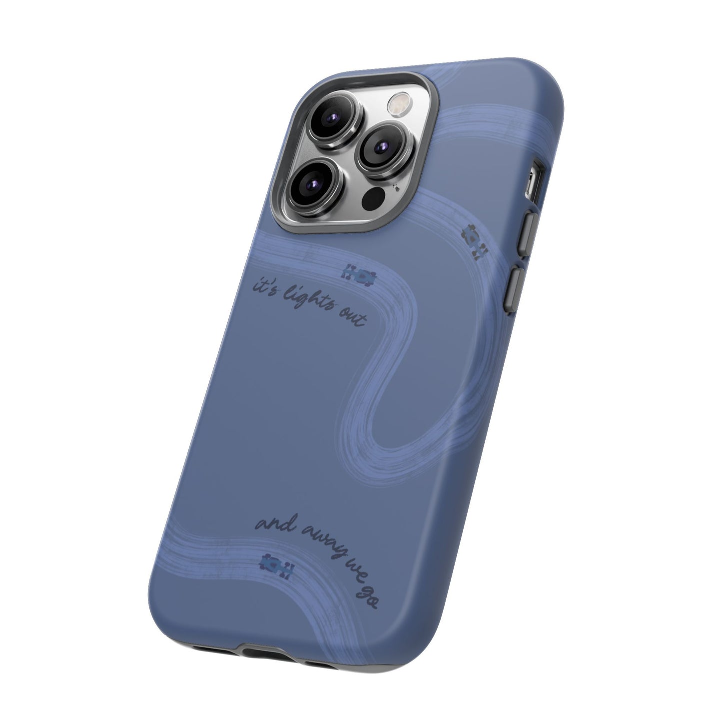 F1 Phone Case Monochrome Dark Blue Painted "its lights out and away we go", Trendy F1 Gift, Formula 1 Gift, Cute F1 Phone Case, Phone Case