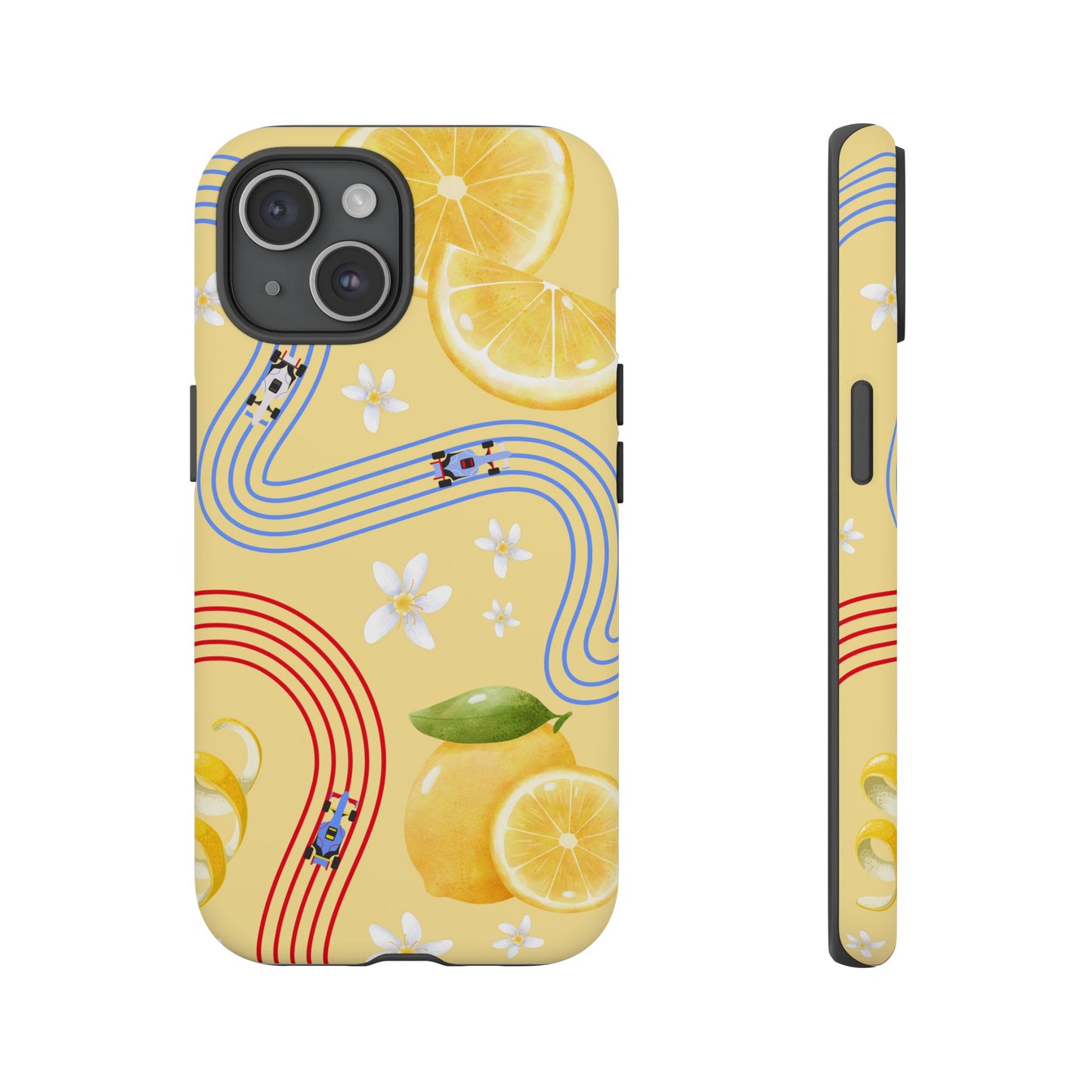 Yellow F1 Racing Bulls and Lemons Phone Case, Trendy F1 Gift, Formula 1 Gift, Cute Fruit F1 Phone Case, Unique Phone Case