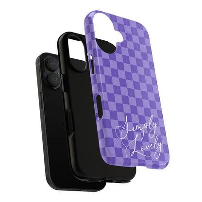 Simply Lovely Purple Checkered F1 Phone Case Design, Trendy F1 Gift, Formula 1 Gift, Cute F1 Phone Case