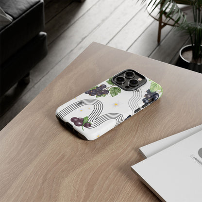 F1 Cadillac and Black Currants Phone Case, Trendy F1 Gift, Formula 1 Gift, Cute Fruit F1 Phone Case, Unique Phone Case