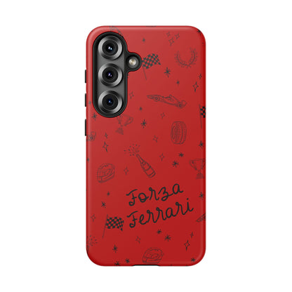 F1 Ferrari Racing Doodle "Forza Ferrari" F1 Phone Case Design