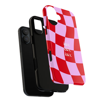 Pink and Red Checkered F1 Phone Case, Box Box Box F1 Phone Case