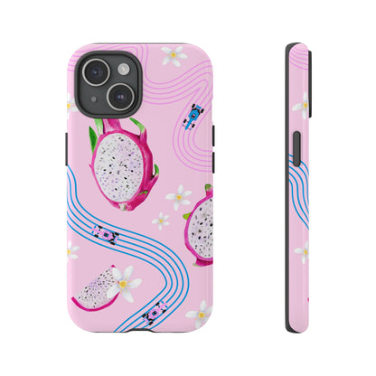 Pink F1 Alpine and Dragonfruit Phone Case, Trendy F1 Gift, Formula 1 Gift, Cute Fruit F1 Phone Case, Unique Phone Case