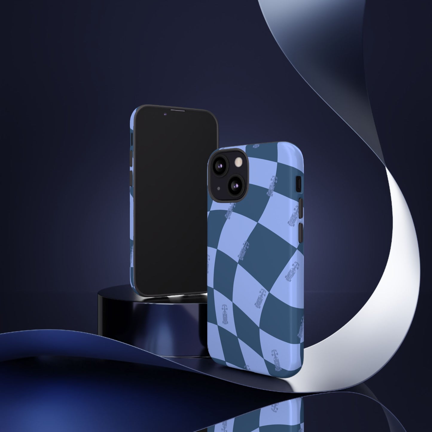F1 Phone Case Blue Checkerboard Design, Trendy F1 Gift, Formula 1 Gift, Cute F1 Phone Case, Unique Formula One Phone Case