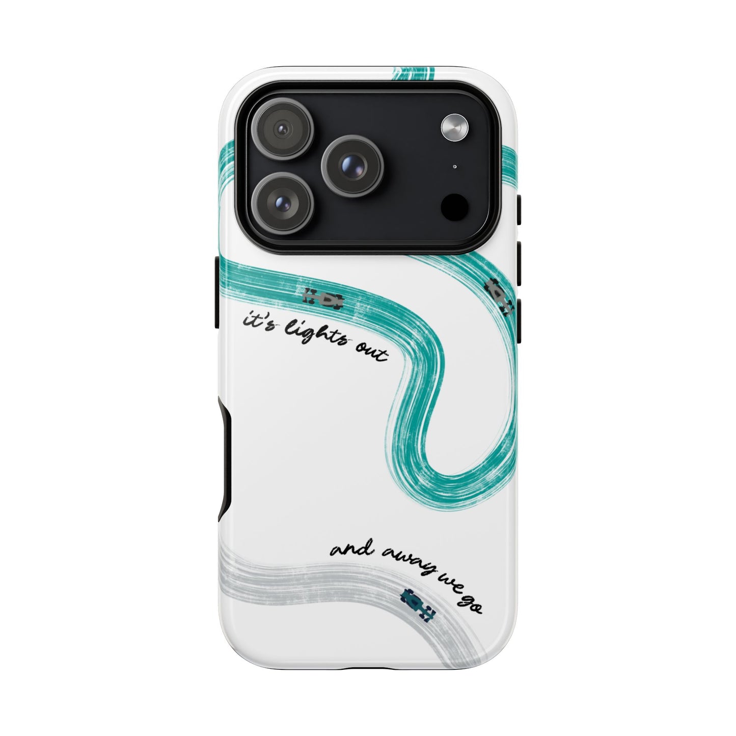 Mercedes F1 Phone Case Painted "its lights out and away we go", Trendy F1 Gift, Formula 1 Gift, Cute F1 Phone Case