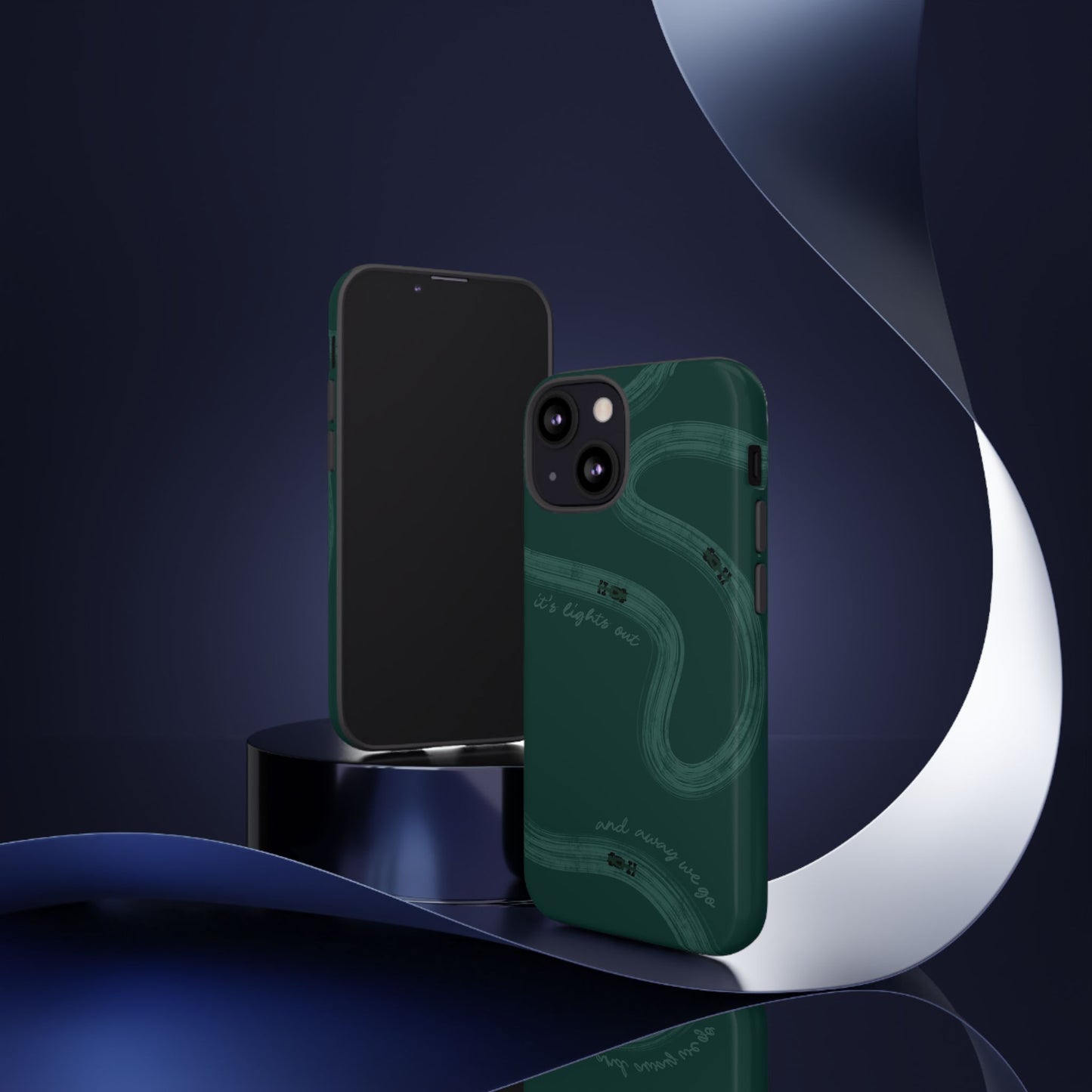F1 Phone Case Monochrome Green Painted "its lights out and away we go", Trendy F1 Gift, Formula 1 Gift, Cute F1 Phone Case, Phone Case