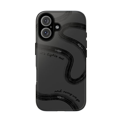 F1 Phone Case Monochrome Black Painted "its lights out and away we go", Trendy F1 Gift, Formula 1 Gift, Cute F1 Phone Case, Phone Case