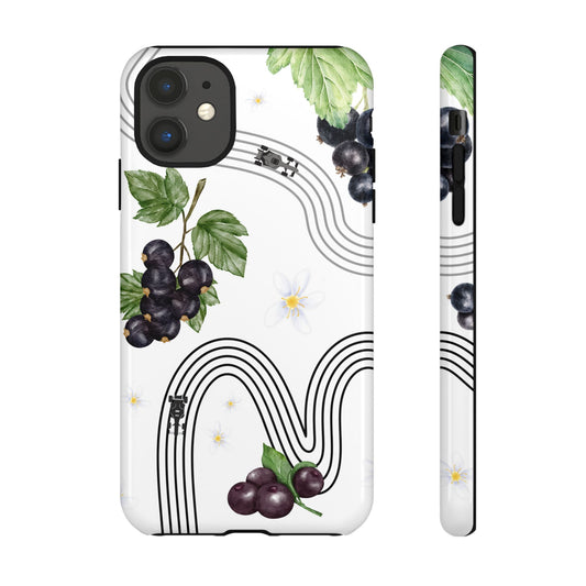 F1 Cadillac and Black Currants Phone Case, Trendy F1 Gift, Formula 1 Gift, Cute Fruit F1 Phone Case, Unique Phone Case