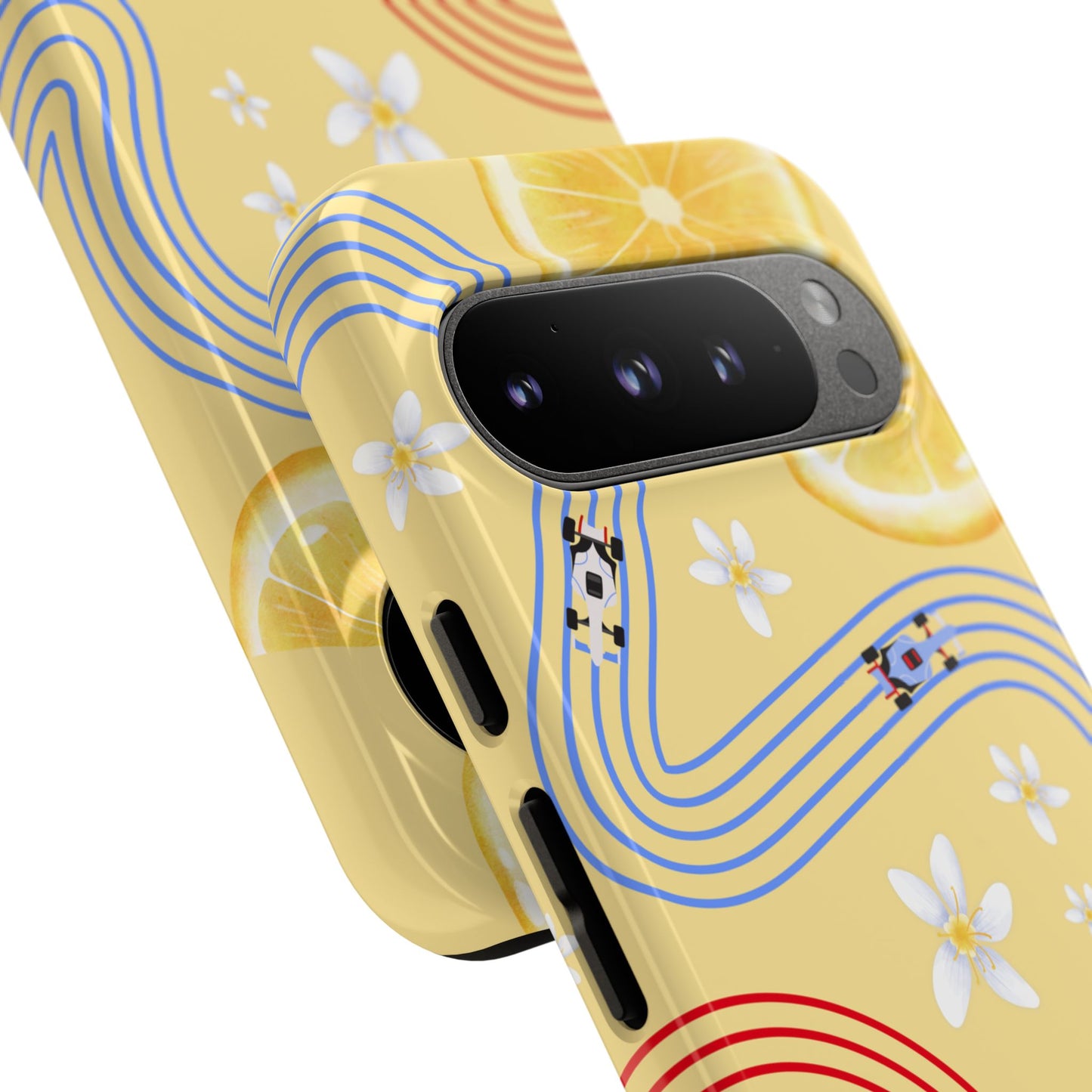 Yellow F1 Racing Bulls and Lemons Phone Case, Trendy F1 Gift, Formula 1 Gift, Cute Fruit F1 Phone Case, Unique Phone Case
