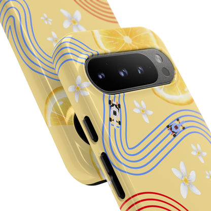 Yellow F1 Racing Bulls and Lemons Phone Case, Trendy F1 Gift, Formula 1 Gift, Cute Fruit F1 Phone Case, Unique Phone Case