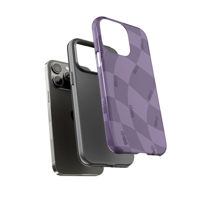 F1 Phone Case Purple Checkered Design, Trendy F1 Gift, Formula 1 Gift, Cute F1 Phone Case, Unique Formula One Phone Case