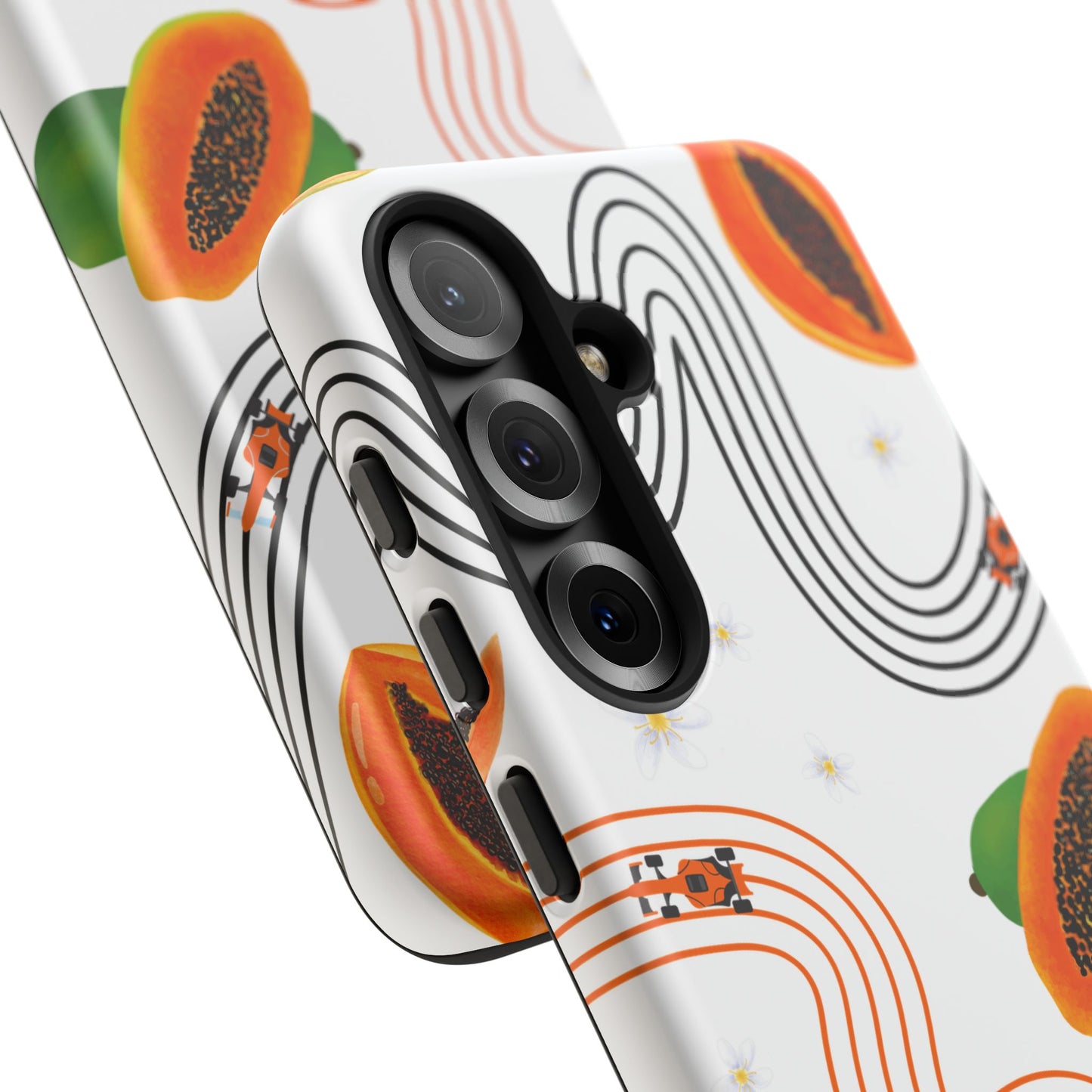 F1 McLaren and Papaya Phone Case , Trendy F1 Gift, Formula 1 Gift, Cute Fruit F1 Phone Case, Unique Phone Case