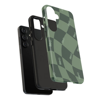 F1 Phone Case Green Checkerboard Design, Trendy F1 Gift, Formula 1 Gift, Cute F1 Phone Case, Unique Formula One Phone Case