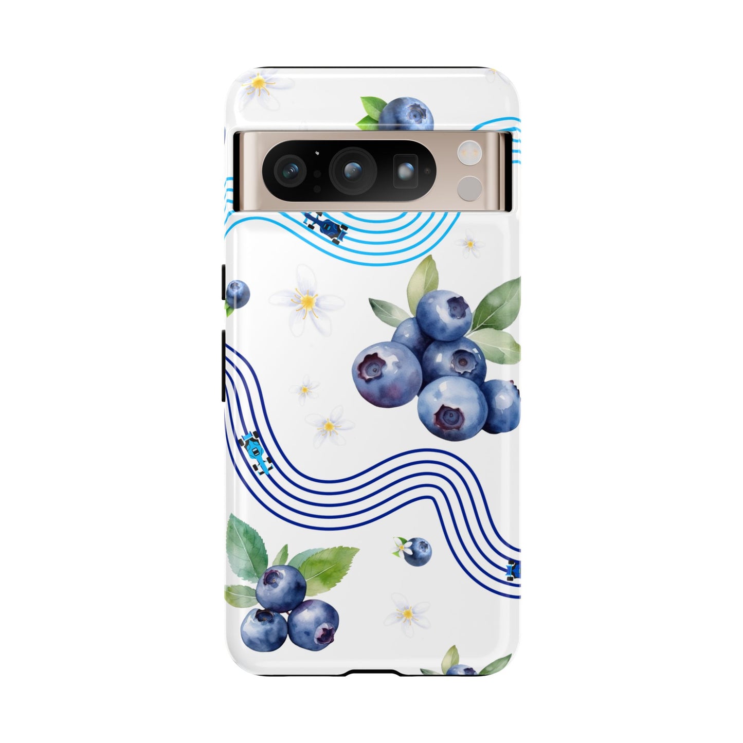 F1 Williams and Blueberries Phone Case, Trendy F1 Gift, Formula 1 Gift, Cute Fruit F1 Phone Case, Unique Phone Case