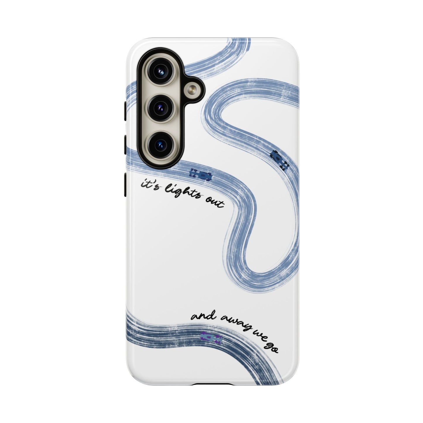 F1 Phone Case Blue Painted "its lights out and away we go", Trendy F1 Gift, Formula 1 Gift, Cute F1 Phone Case, Gift for F1 Fans