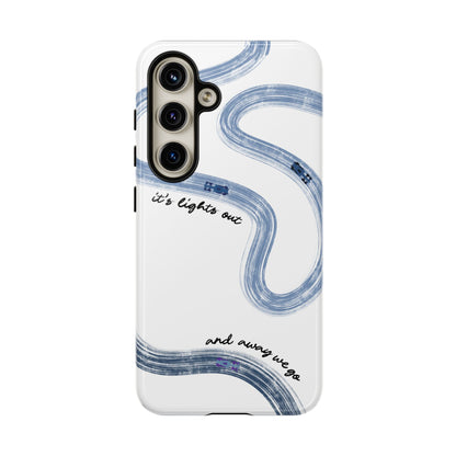F1 Phone Case Blue Painted "its lights out and away we go", Trendy F1 Gift, Formula 1 Gift, Cute F1 Phone Case, Gift for F1 Fans