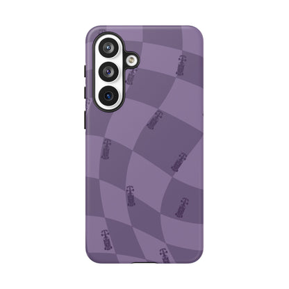 F1 Phone Case Purple Checkered Design, Trendy F1 Gift, Formula 1 Gift, Cute F1 Phone Case, Unique Formula One Phone Case