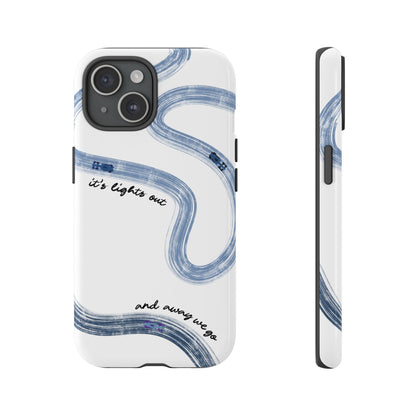 F1 Phone Case Blue Painted "its lights out and away we go", Trendy F1 Gift, Formula 1 Gift, Cute F1 Phone Case, Gift for F1 Fans