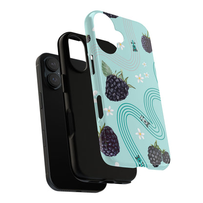 Teal F1 Mercedes and Blackberries Phone Case , Trendy F1 Gift, Formula 1 Gift, Cute Fruit F1 Phone Case, Unique Phone Case