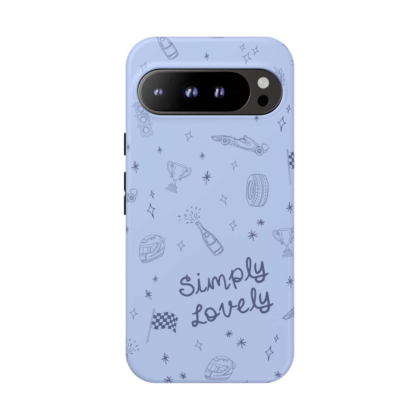 Blue Doodle "Simply Lovely" F1 Phone Case Design