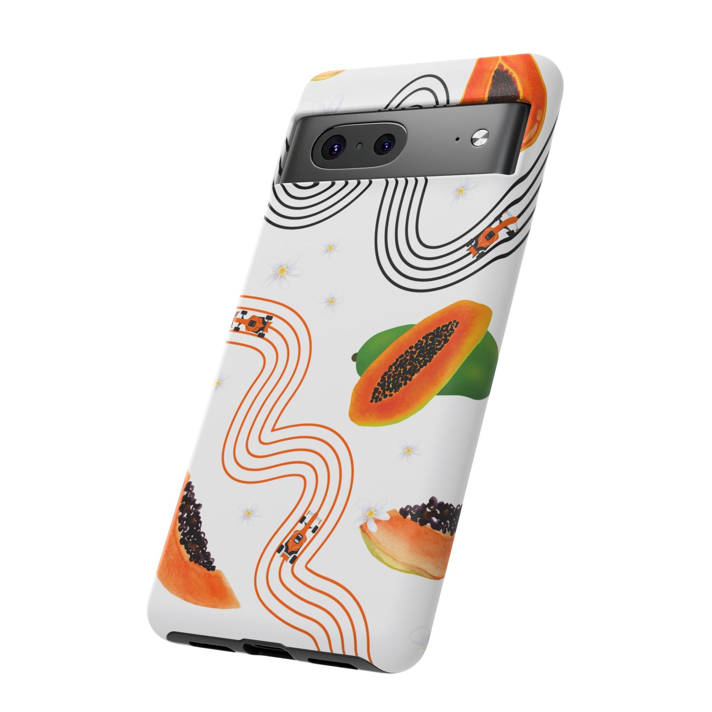 F1 McLaren and Papaya Phone Case , Trendy F1 Gift, Formula 1 Gift, Cute Fruit F1 Phone Case, Unique Phone Case