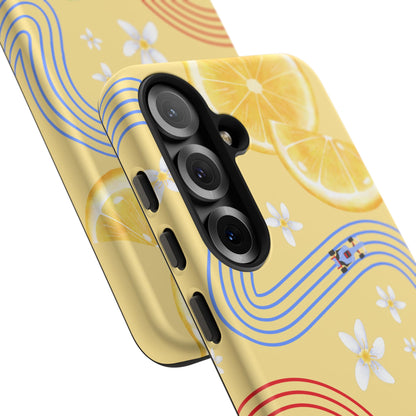 Yellow F1 Racing Bulls and Lemons Phone Case, Trendy F1 Gift, Formula 1 Gift, Cute Fruit F1 Phone Case, Unique Phone Case