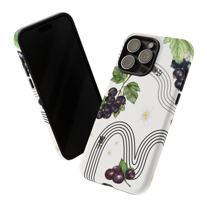 F1 Cadillac and Black Currants Phone Case, Trendy F1 Gift, Formula 1 Gift, Cute Fruit F1 Phone Case, Unique Phone Case