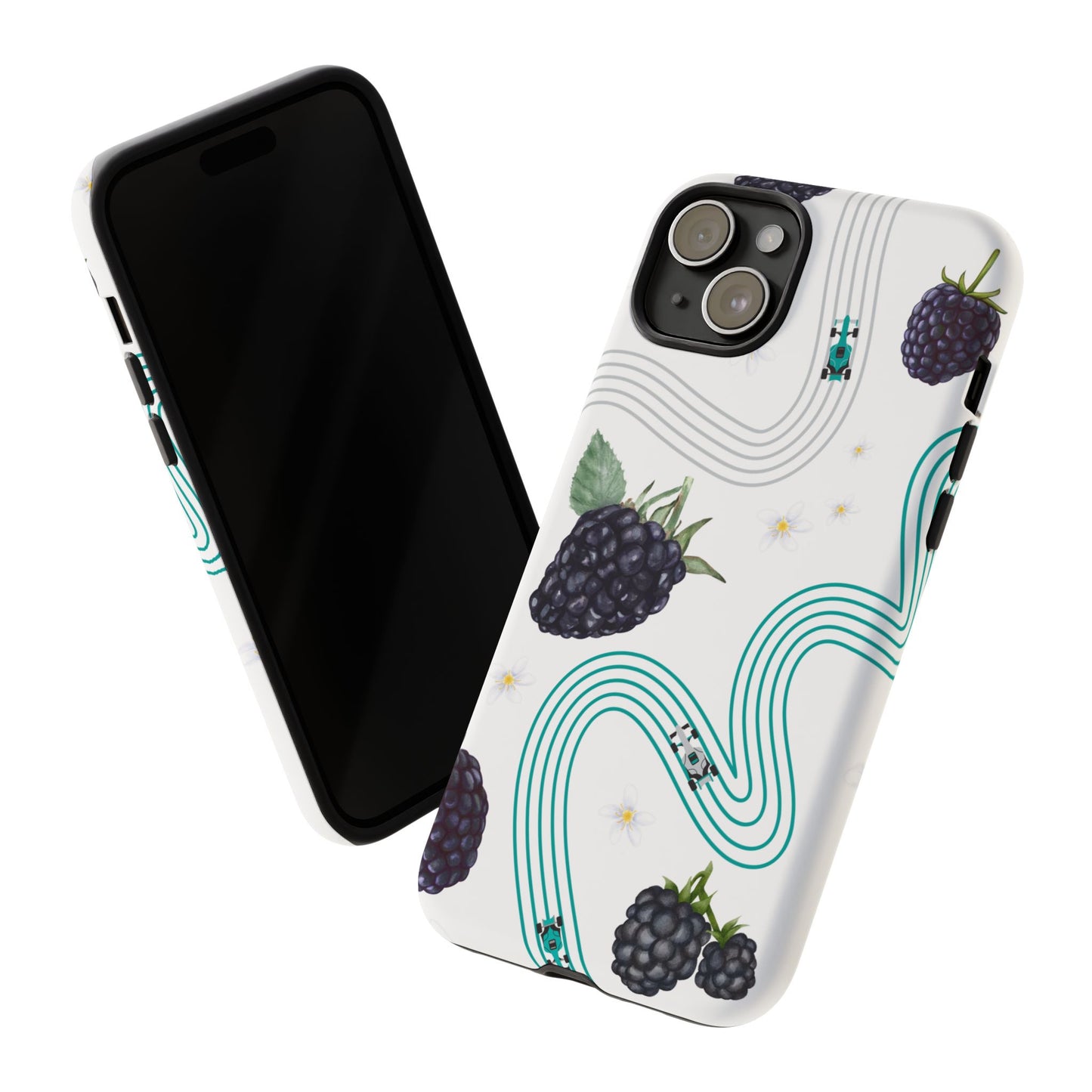 F1 Mercedes and Blackberries Phone Case , Trendy F1 Gift, Formula 1 Gift, Cute Fruit F1 Phone Case, Unique Phone Case