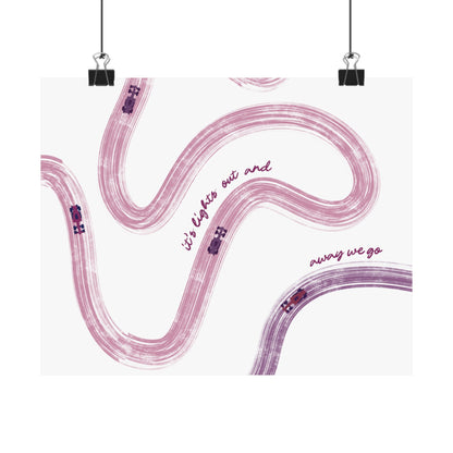 Mauve and Purple F1 Matte Horizontal Poster | US SIZING